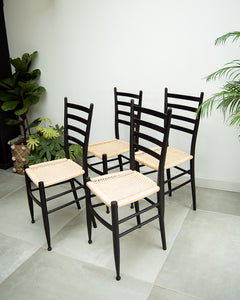 Vintage Ebonised Dining Chairs