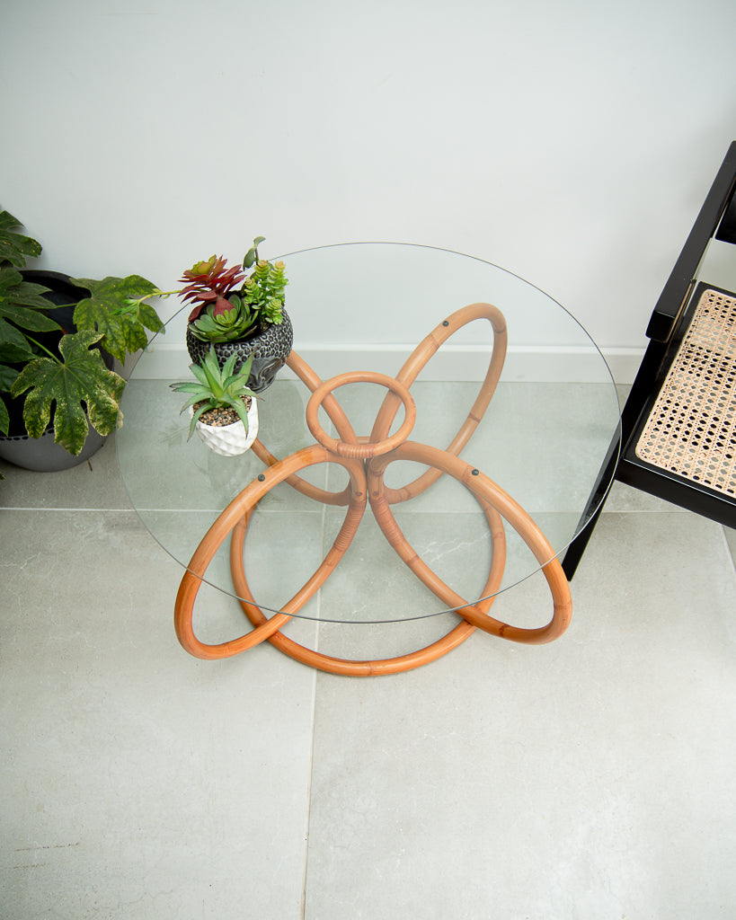 Habitat Vintage Bamboo & Glass Coffee Table