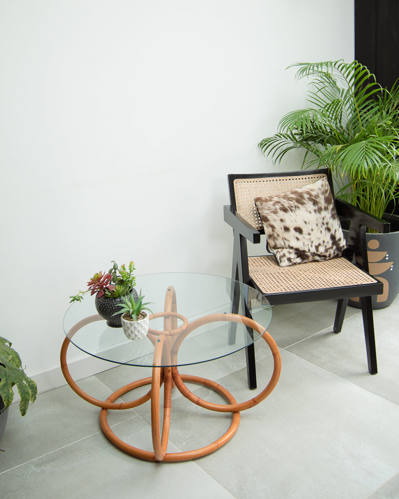 Habitat Vintage Bamboo & Glass Coffee Table