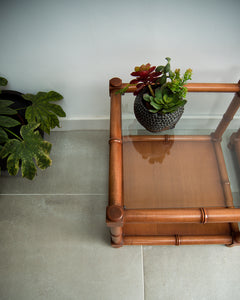 G Plan Bamboo & Glass Side Tables