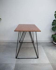 Vintage Reclaimed Teak Wire Frame Legs Desk
