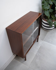 Mid Century Teak Bookcase / Drinks Cabinet (Glass Doors)