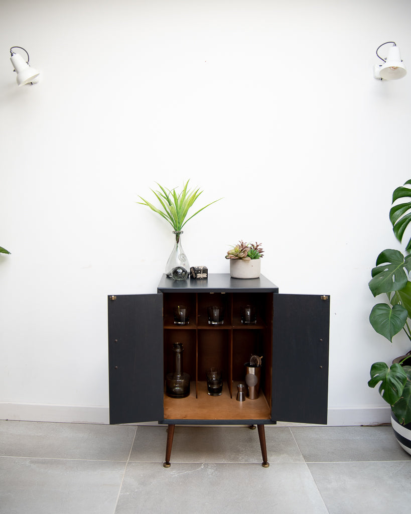 Mid Century Small LP Record / Cocktail Cabinet