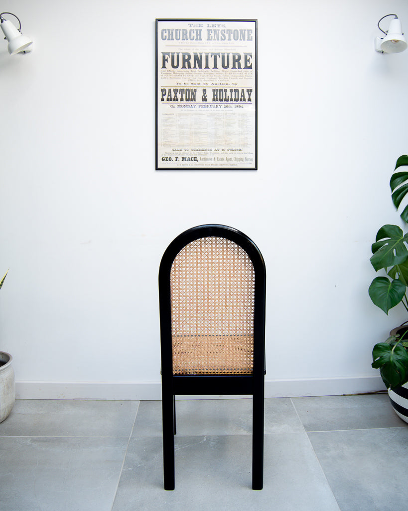 Ebonised Rattan 1980s Chairs (Set of Eight)