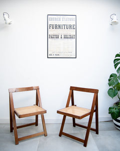 Aldo Jacober Beech & Cane Folding Chairs