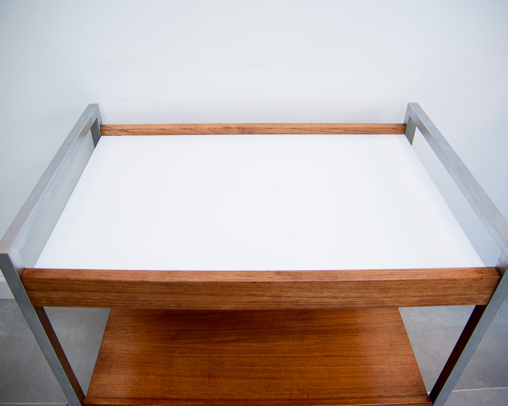Teak & Chrome Cocktail Drinks Trolley / Bar