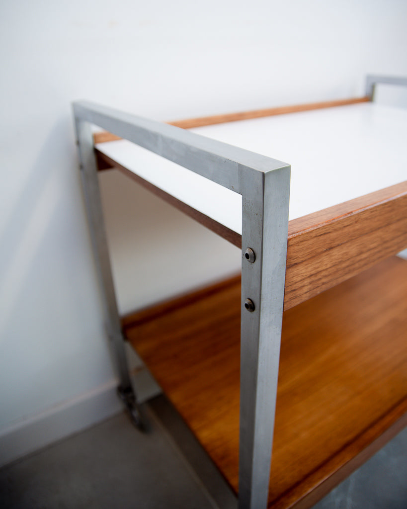 Teak & Chrome Cocktail Drinks Trolley / Bar