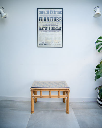 Vintage Bamboo & Glass Coffee Table