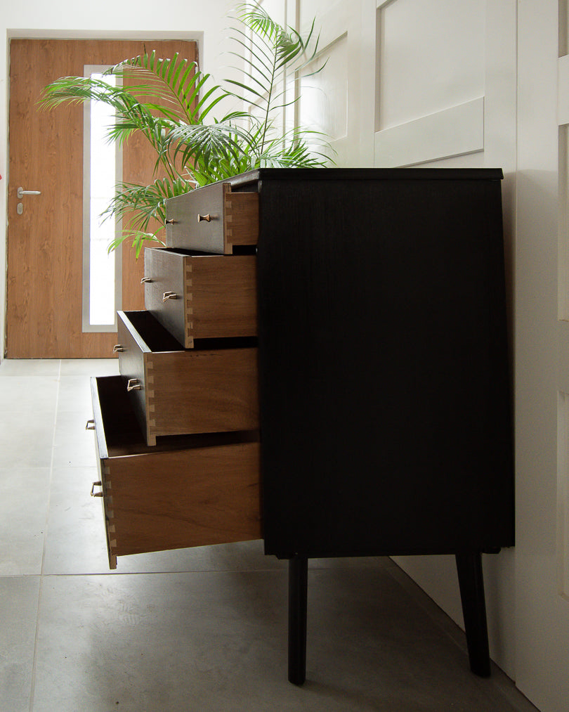 Mid Century Ebonised Chest of Drawers