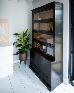 Vintage Ebonised Barristers Bookcase