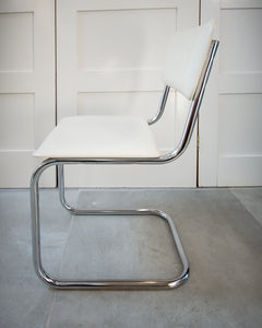Mid Century Bauhaus Style Cantilever Chairs (White)