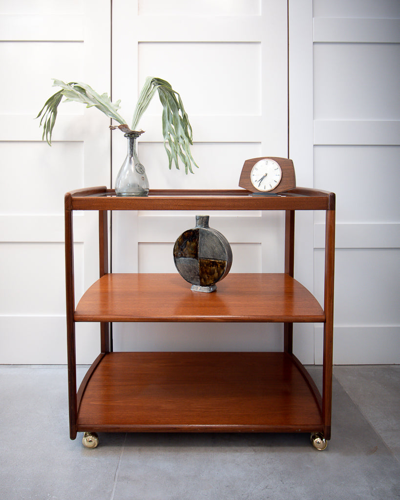 Mid Century Large Teak Trolley