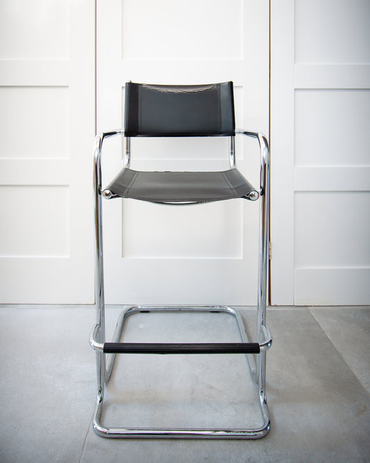 Bauhaus Style Chrome Bar / Kitchen Stools 