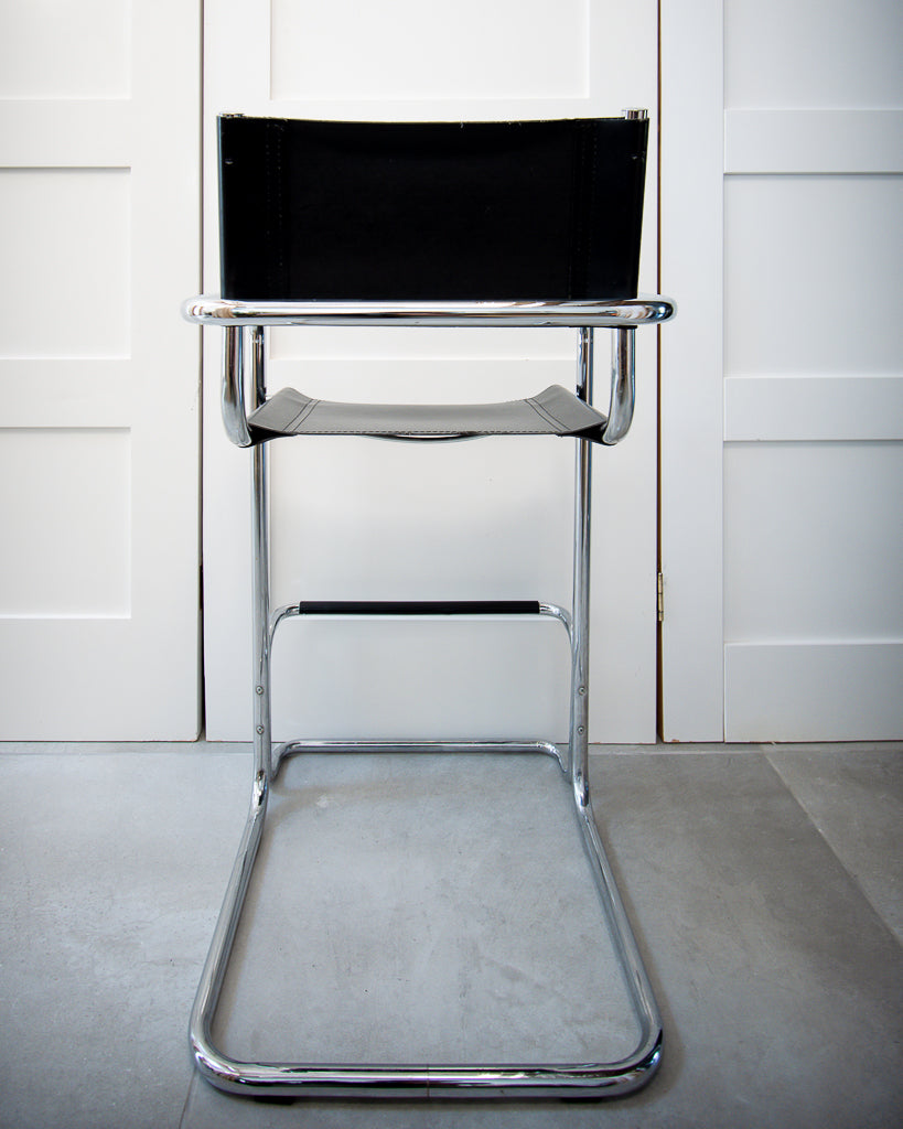 Bauhaus Style Chrome Bar / Kitchen Stools 