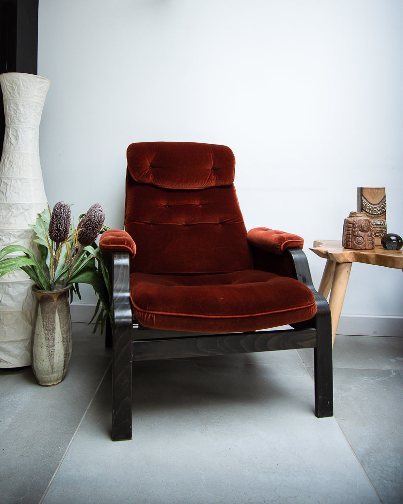 Danish Bentwood Recliner Lounge Armchairs