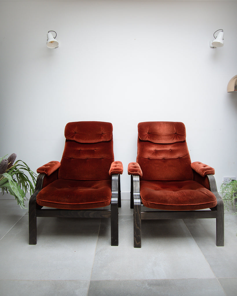 Danish Bentwood Recliner Lounge Armchairs
