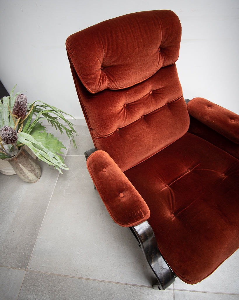 Danish Bentwood Recliner Lounge Armchairs
