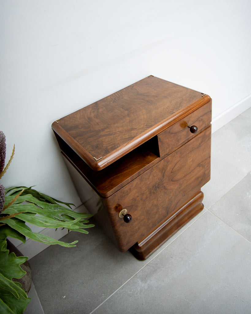 Art Deco Bedside Cabinet / Table (Pair)