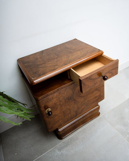 Art Deco Bedside Cabinet / Table (Pair)