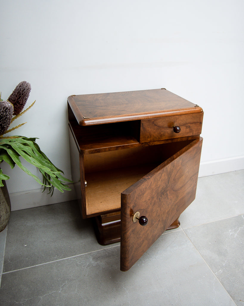 Art Deco Bedside Cabinet / Table (Pair)