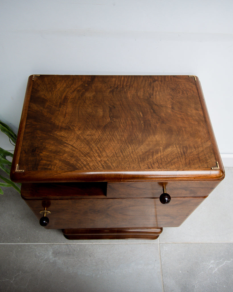 Art Deco Bedside Cabinet / Table (Pair)