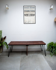 Retro Teak Long Bench & Cushions