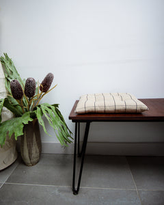 Retro Teak Long Bench & Cushions