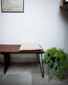 Retro Teak Long Bench & Cushions