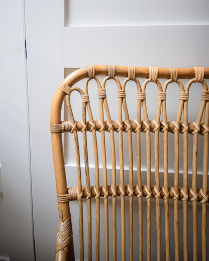 Pair of Mid Century High Back Bamboo Armchairs