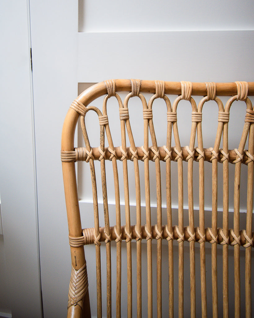 Pair of Mid Century High Back Bamboo Armchairs