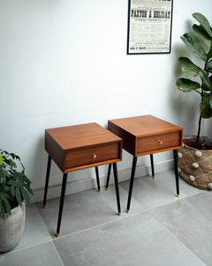 Mid Century Bedside Cabinet / Table (Pair)