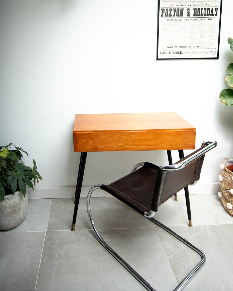 Retro Teak Desk Ebonised Dansette Legs