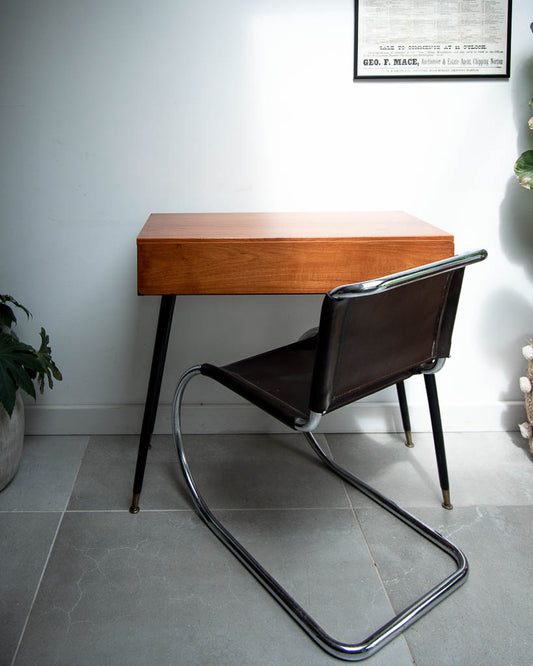 Retro Teak Desk Ebonised Dansette Legs