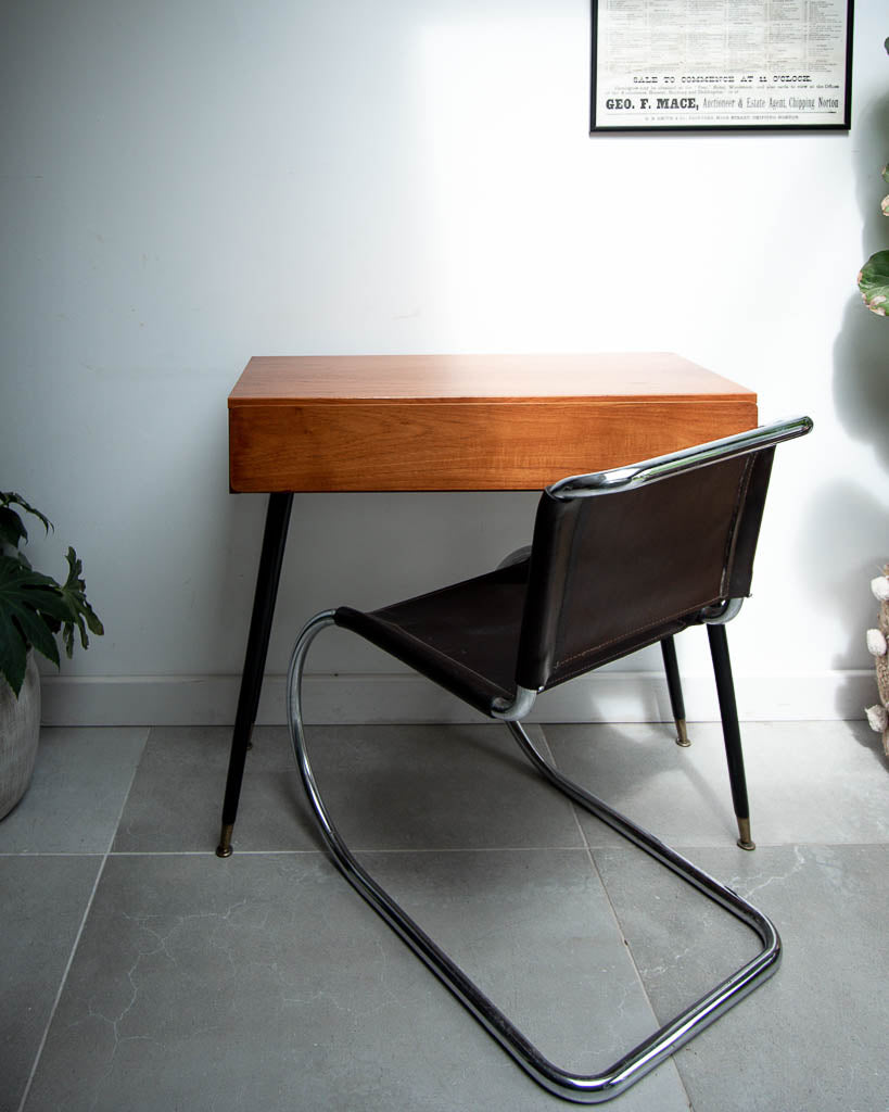Retro Teak Desk Ebonised Dansette Legs