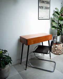 Retro Teak Desk Ebonised Dansette Legs