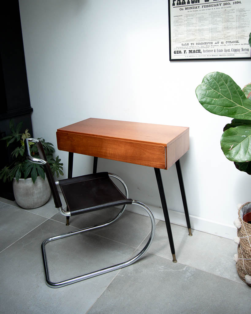 Retro Teak Desk Ebonised Dansette Legs