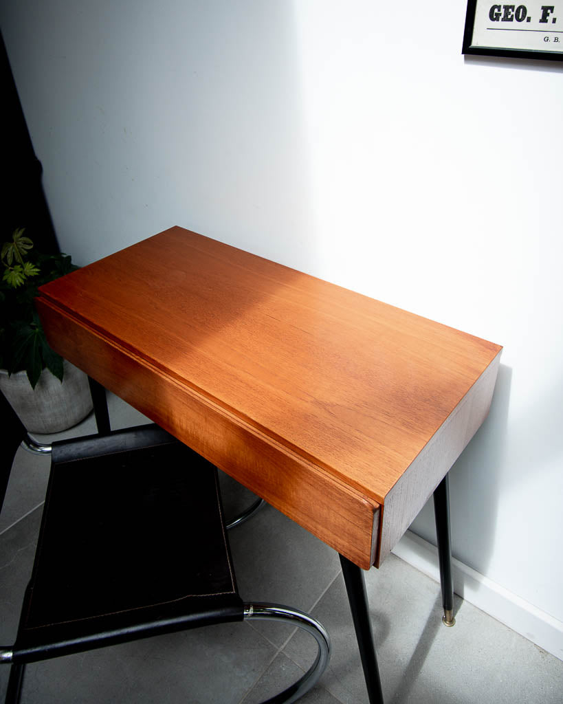 Retro Teak Desk Ebonised Dansette Legs