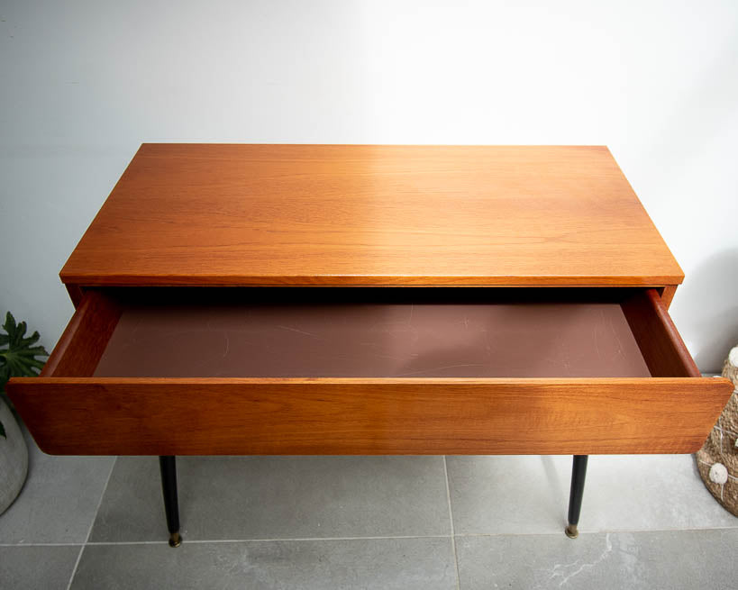 Retro Teak Desk Ebonised Dansette Legs