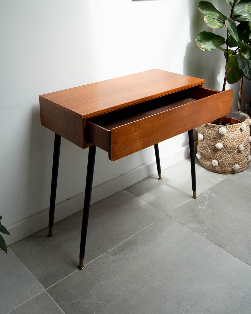 Retro Teak Desk Ebonised Dansette Legs