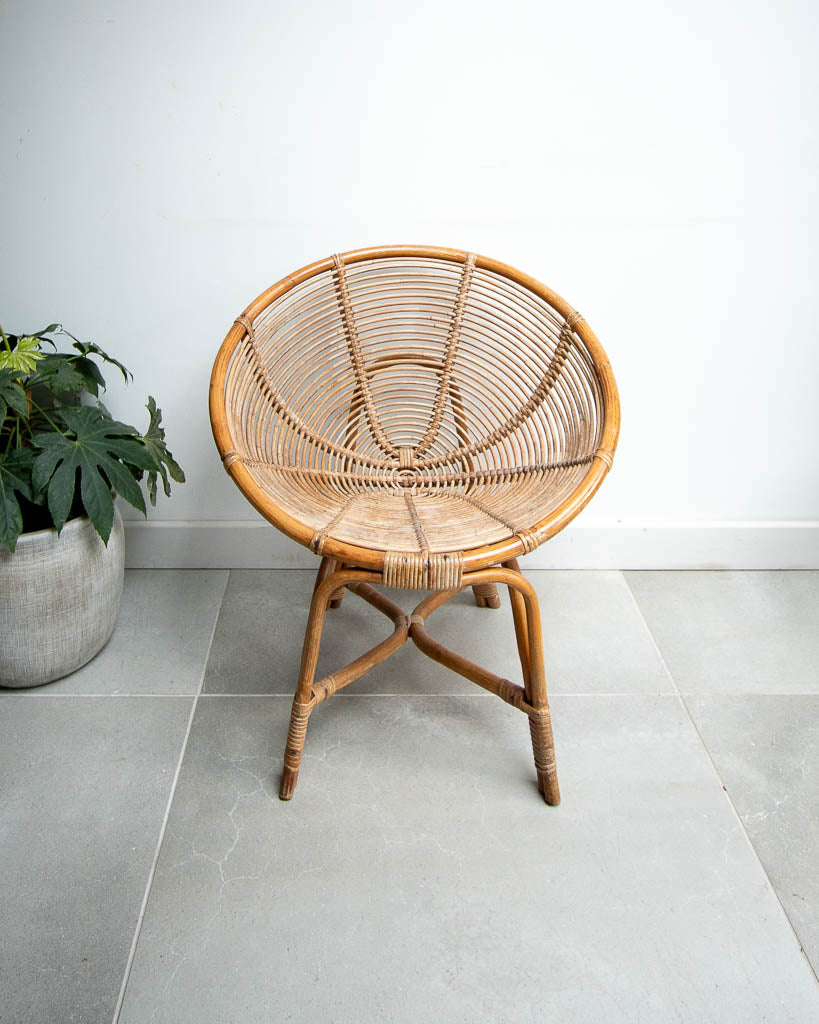 Mid Century Low Bamboo Armchairs