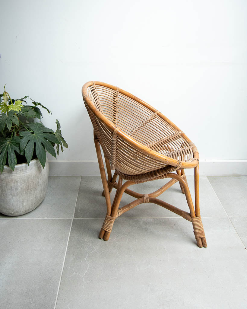 Mid Century Low Bamboo Armchairs