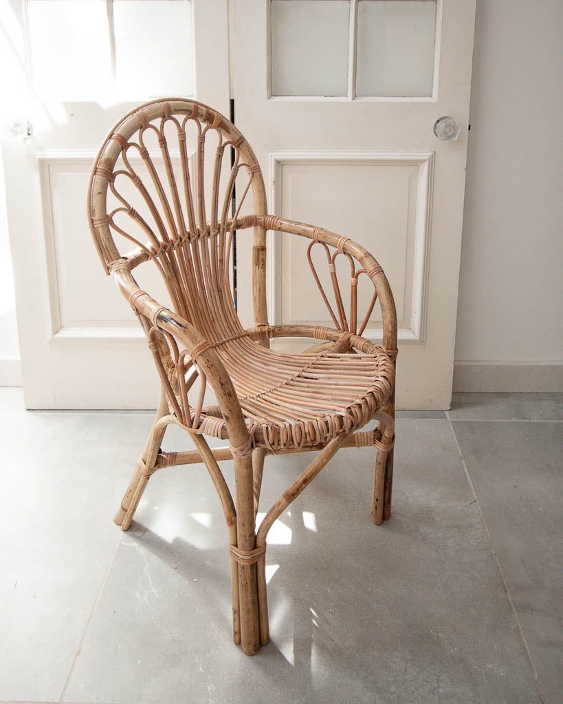 Mid Century Boho Bamboo Chairs (Pair)