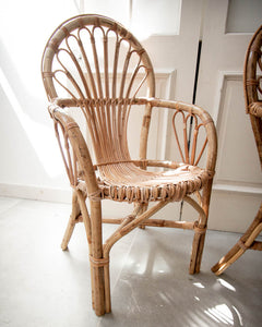 Mid Century Boho Bamboo Chairs (Pair)