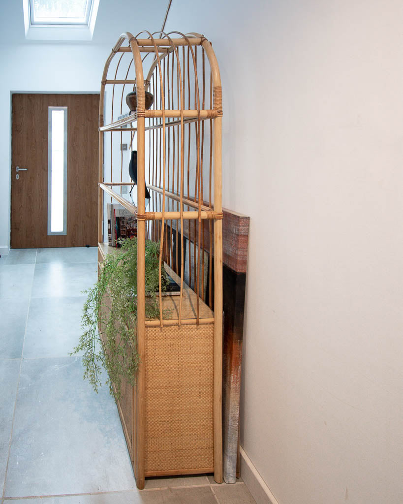 Vintage Bamboo Bookcase / Display Cabinet