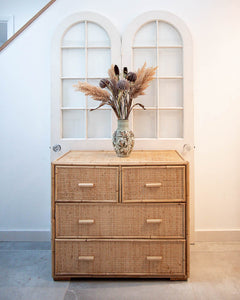 Vintage Bamboo & Rattan Chest of Drawers