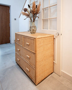 Vintage Bamboo & Rattan Chest of Drawers
