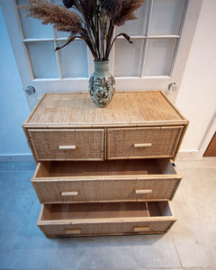 Vintage Bamboo & Rattan Chest of Drawers