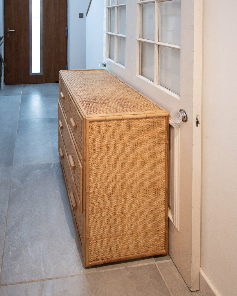 Vintage Bamboo & Rattan Chest of Drawers