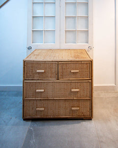 Vintage Bamboo & Rattan Chest of Drawers