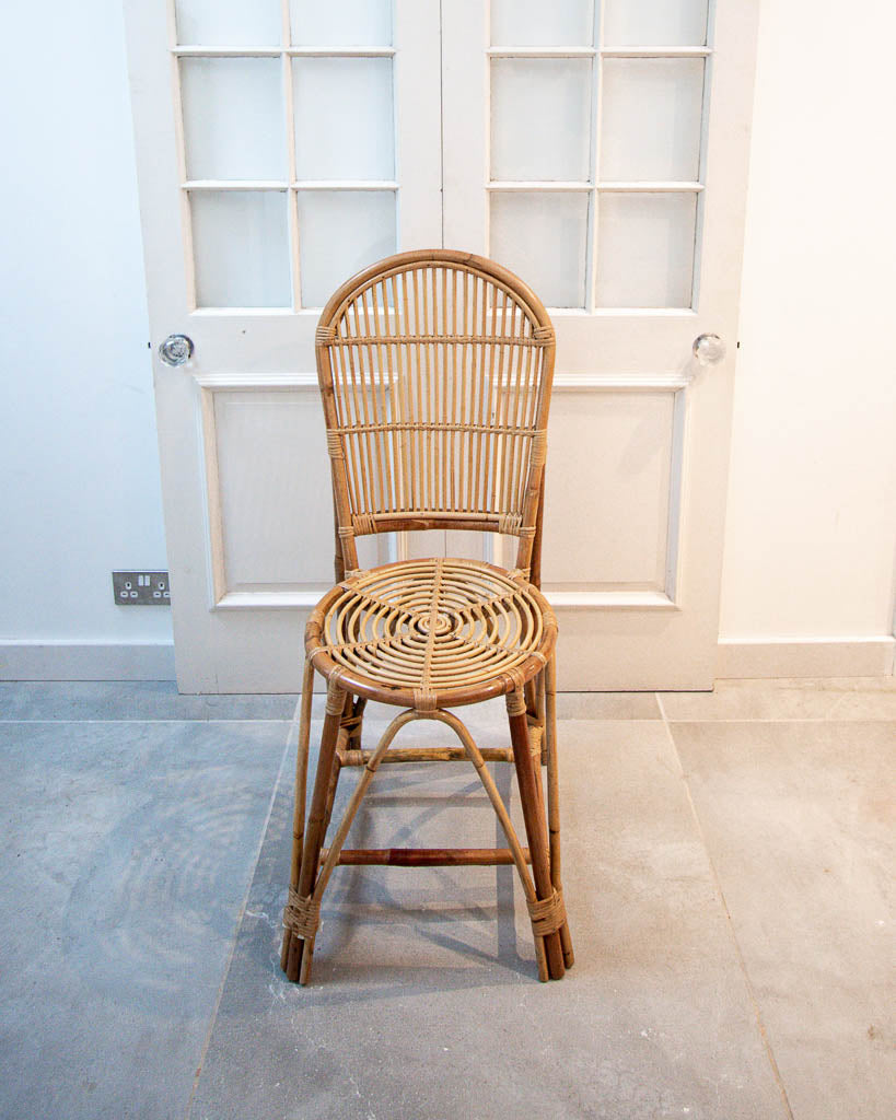 Vintage Bamboo Chair (Round Seat)